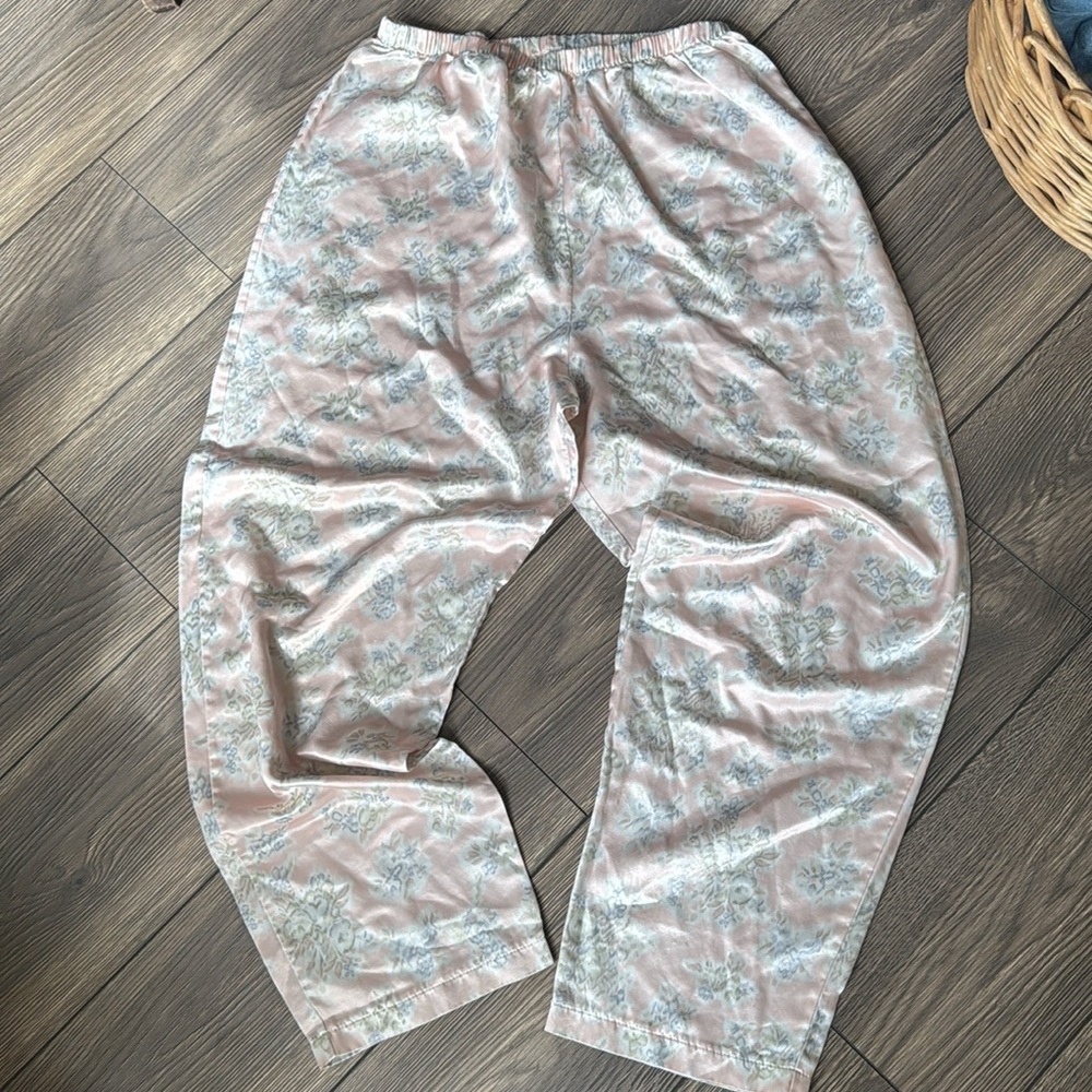 Vintage Amanda Stewart romantic floral pajama set size large baby pink - Picture 7 of 14